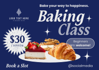 Baking Class Minimalist Postcard