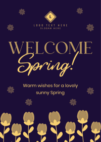 Welcome Spring Greeting Poster Design