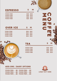 Coffee Shop Menu