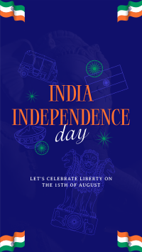 India Independence Symbols Facebook Story Design