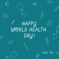 World Health Day Icons Linkedin Post