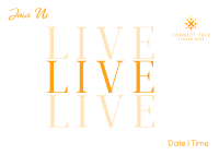 Simple Live Announcement Postcard Image Preview