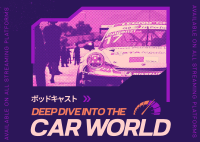 Car World Podcast Postcard