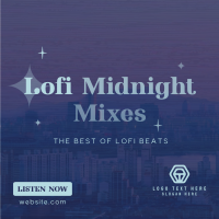 Lofi Midnight Music Instagram Post Design