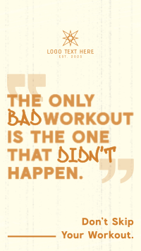 Grunge Fitness Quote Instagram Story