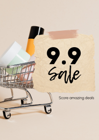 9.9 Sale Shopping Cart Poster