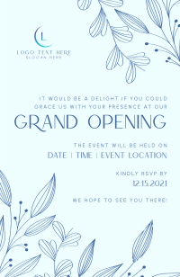 Floral Grand Opening Invitation