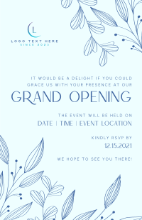 Floral Grand Opening Invitation