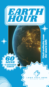 Retro Earth Hour Reminder Facebook Story