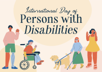 Simple Disability Day Postcard