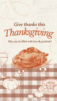 Vintage Happy Thanksgiving TikTok Video Design