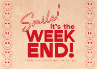 Smile Weekend Quote Postcard