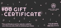 Quirky Letters and Shapes Gift Certificate