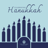 Celebrating Hanukkah Candles Instagram Post