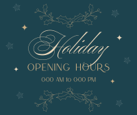 Elegant Holiday Opening Facebook Post