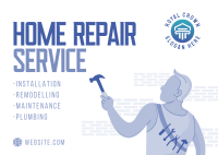 Home Repair Man Service Offer Postcard