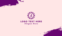 Purple Leaves Lettermark Business Card