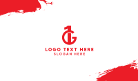 Red 1G Monogram Business Card Design