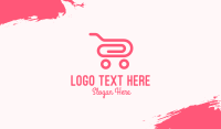 Pink Paper Clip Cart Business Card Design