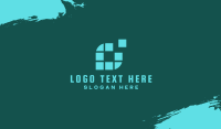 Digital Pixel Letter O Business Card Design