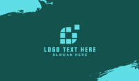 Digital Pixel Letter O Business Card