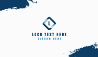 Blue Tech Lettermark Business Card