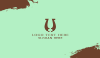 Lucky Horseshoe Letter U Business Card Design