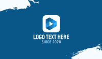 Blue Media Player Button Business Card Design