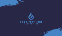 Blue Letter G Guitar Business Card Design