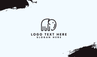 Minimalist Black Elephant  Business Card Design