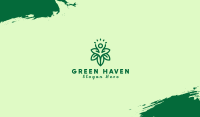 Green Floral Human Emblem Business Card Image Preview