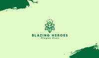 Green Floral Human Emblem Business Card Image Preview