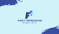 Pixel Letter F  Business Card Image Preview