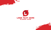 Red Digital Lettermark Business Card