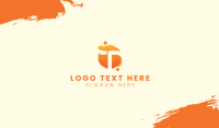 Orange Liquid Letter T Business Card Design