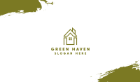 Green Shape House Business Card Image Preview