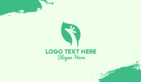 Green Giraffe Leaf Business Card