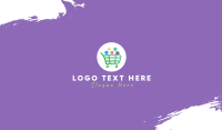 Geometric Shopping Cart Business Card Design
