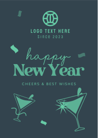 Cheers to the New Year Flyer Design