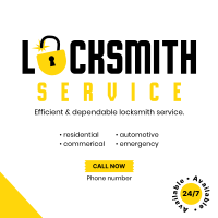 24/7 Locksmith  Instagram Post Design