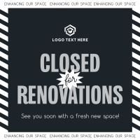 Minimalist Closed for Renovations Linkedin Post Image Preview
