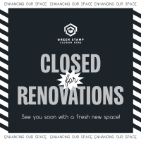 Minimalist Closed for Renovations Linkedin Post Image Preview