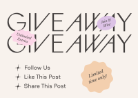 Join & Win Giveaway Postcard Design