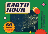 Retro Earth Hour Reminder Postcard