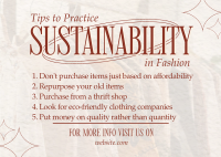 Sustainable Fashion Tips Postcard