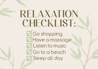 Relaxation Postcard example 1