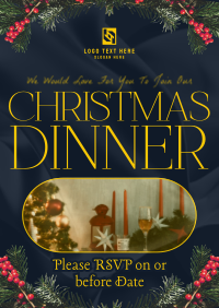 Elegant Minimalist Christmas Dinner Poster