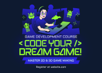 Game Making Course Postcard Design