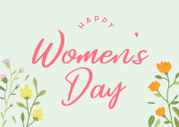 Floral Women's Day Postcard Design