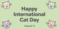 Colorful International Cat Day Twitter Post